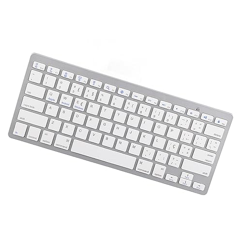 Yunseity Tragbare Drahtlose Bluetooth-Tastatur, Kompakttastatur mit 78 Tasten, für IPad, Mac, Android, Arabische/spanische/französische/koreanische/russische/thailändische von Yunseity