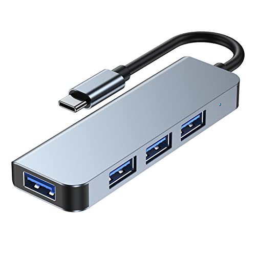 Yunseity Typ C auf USB-Hub-Adapter, 4-in-1-USB-C-Dockingstation aus Aluminiumlegierung, Typ C-Dongle für USB-Flash-Laufwerke, Tragbare SSDs und Tastaturen, Mäuse Usw von Yunseity