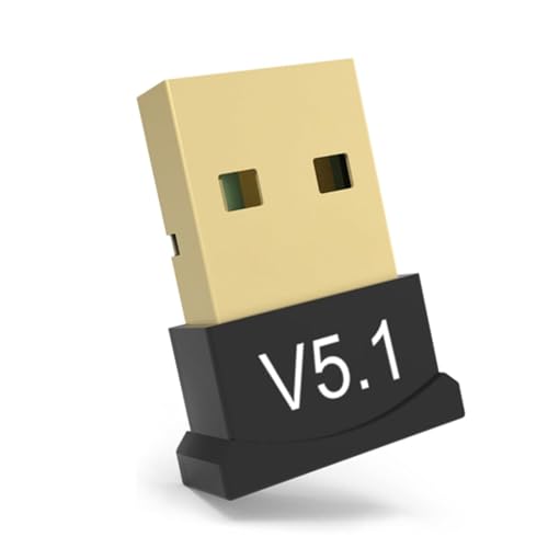 Yunseity USB-Bluetooth-Adapter für PC, Bluetooth V5.1 Dongle-Empfänger, Treiberfrei, für Windows 11/10/8.1/7, Linux, Desktop, Laptop, Maus, Tastatur von Yunseity