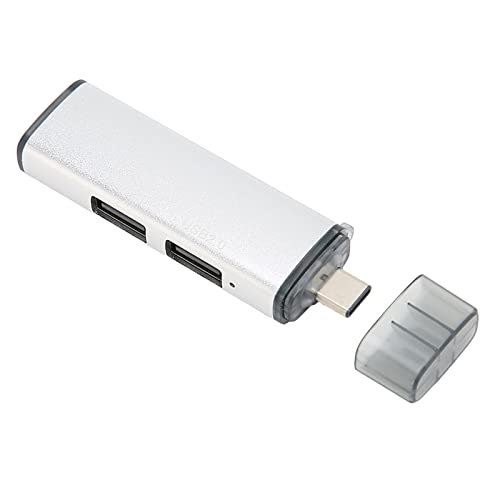 Yunseity USB-C-Hub 3 Anschlüsse, Typ-C-Stecker auf 1 USB3.0- und 2 USB2.0-Hub-Adapter, USB-C-Dockingstation für Laptop-Maus-Tastatur, Schnelle Übertragung (Silber) von Yunseity