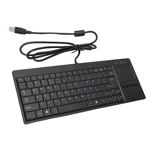 Yunseity USB-Kabeltastatur, Kleine Industrietastatur mit Touchpad, Kompakte Tastatur Unterstützt HUB-Funktion, für Industriesteuerung (USB-Schnittstelle mit HUB-Funktion) von Yunseity