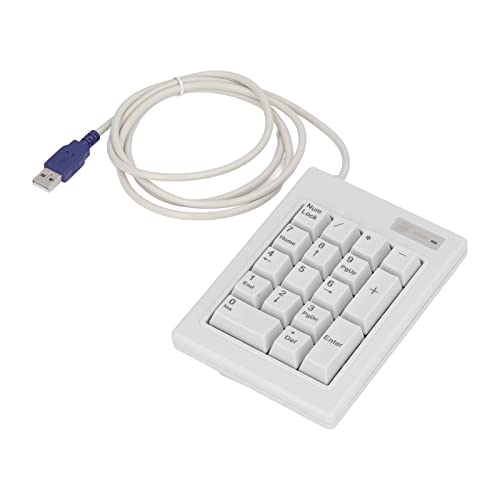 Ziffernblock, ergonomischer 17-Tasten-USB-Ziffernblock mit Kabel, linearer Aktionsschalter, spritzwassergeschützter Ziffernblock mit rutschfesten Pads an der Unterseite für Laptop-Desktop-PC von Yunseity