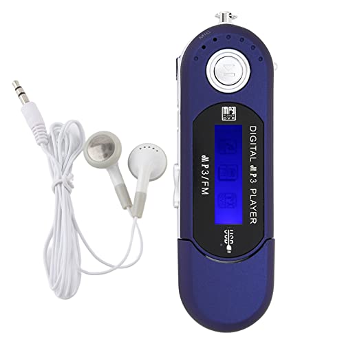 Yunxwd MP3-Player - Direktanschluss tragbarer MP3-USB-Musikplayer, LCD-Bildschirm, FM-Radio, Sprachaufnahme, TF-Karte, Hochgeschwindigkeitsübertragung (blau) von Yunxwd