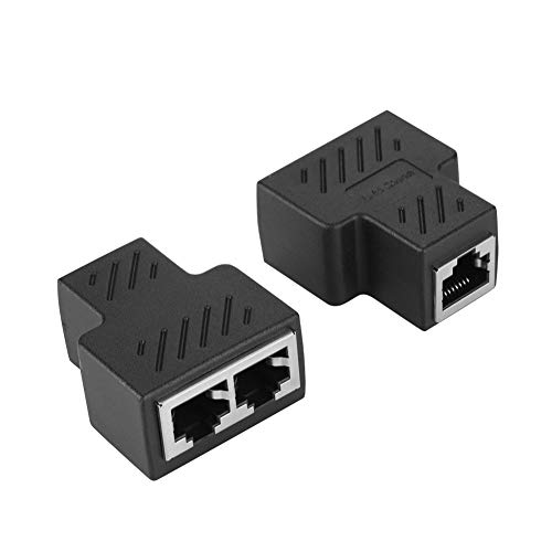 Yusat 2 x 3,5-mm-Stecker, 3-Kanal-Netzwerk-RJ45, 8-adriger Klinken-Splitter-Adapter, POE-Netzwerkverteiler von Yusat