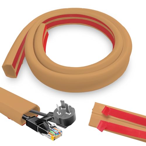 Kabelkanal Boden 25mm x 14mm, 3 Meter Kabelbrücke Boden Selbstklebend, Flexibler PVC Bodenkabelschutz, Kabelabdeckung zum Verstecken eines Netzkabels, Lautsprecher- oder TV-Kabel, Braun Kabelkanal Boden 25mm x 14mm, 3 Meter Kabelbrücke Boden Selbstklebend, Flexibler PVC Bodenkabelschutz, Kabelabdeckung zum Verstecken eines Netzkabels, Lautsprecher- oder TV-Kabel, Braun von YushengTai