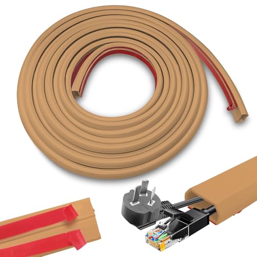 Kabelkanal Boden 25mm x 14mm, 6 Meter Kabelbrücke Boden Selbstklebend, Flexibler PVC Bodenkabelschutz, Kabelabdeckung zum Verstecken eines Netzkabels, Lautsprecher- oder TV-Kabel, Braun Kabelkanal Boden 25mm x 14mm, 6 Meter Kabelbrücke Boden Selbstklebend, Flexibler PVC Bodenkabelschutz, Kabelabdeckung zum Verstecken eines Netzkabels, Lautsprecher- oder TV-Kabel, Braun von YushengTai