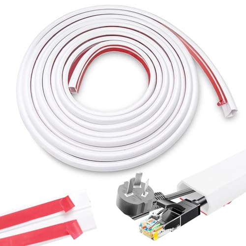 Kabelkanal Boden 25mm x 14mm, 6 Meter Kabelbrücke Boden Selbstklebend, Flexibler PVC Bodenkabelschutz, Kabelabdeckung zum Verstecken eines Netzkabels, Lautsprecher- oder TV-Kabel, Weiß Kabelkanal Boden 25mm x 14mm, 6 Meter Kabelbrücke Boden Selbstklebend, Flexibler PVC Bodenkabelschutz, Kabelabdeckung zum Verstecken eines Netzkabels, Lautsprecher- oder TV-Kabel, Weiß von YushengTai