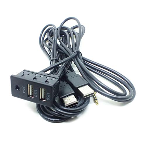 YUSHU 1,5 m Auto-Armaturenbrett-Einbau-AUX-USB-Port-Panel, Dual-USB-Verl?ngerungskabel, Adapter, Dual USB + AUX, Auto-Verl?ngerungsschalter, Sitz, Autoelektronik, Zubeh?r, Kabel von Yushu