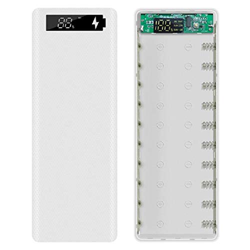 YUSHU - Power Bank Shell, LCD Display DIY 10x18650 Batteriegehäuse, tragbare externe Box, ohne Akku, Powerbank Protector 18650 Batteriegehäuse 12V von Yushu