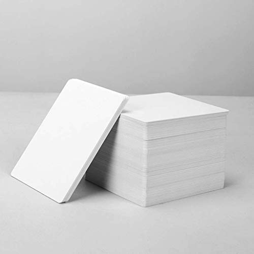 Yushu - 100 weiße PVC-Karten, hochwertige Blanko-Inkjet-PVC-ID-Karten, weißer Kunststoff, doppelseitiger Druck, DIY-Ausweiskarten, leere bedruckbare Visitenkarten aus Kunststoff von Yushu