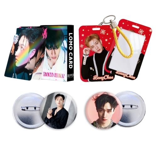 Stray Kids Album Photocards 30 PCS Stray Kids Laser Card 2 pcs Album Stray Kids Button Pins 1 pcs Stray Kids ID Card Holder (Bang Chan) von Yuto
