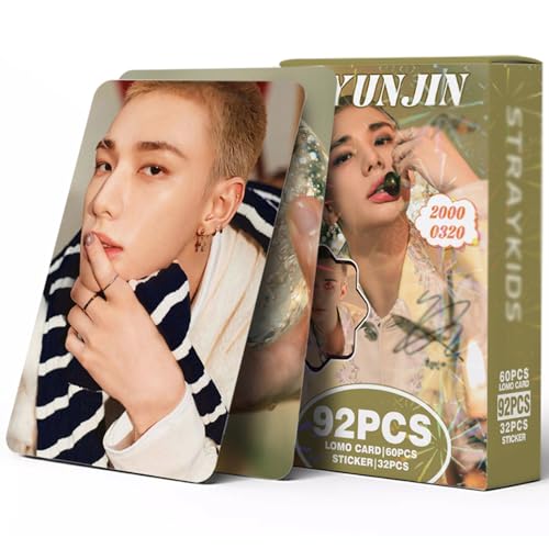 Stray Kids Photocards 92 PCS Stray Kids Hollow Photo Cards Stray Kids Lomo Card Gift Lomo Cards Merch for Stray Kids Boys and Girls (Hyunjin) von Yuto
