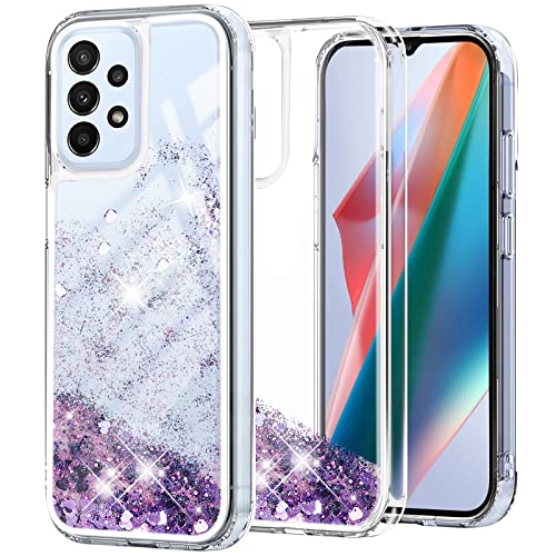 Handyhülle für Samsung Galaxy A23/M23 5G Hülle Glitzer Treibsand Klar TPU Silikon Transparent Stoßfest Kratzfest Quicksand Paillette Flüssigkeit Schutzhülle Case Kompatibel mit Samsung A23 5G/M23 5G von Yutwo