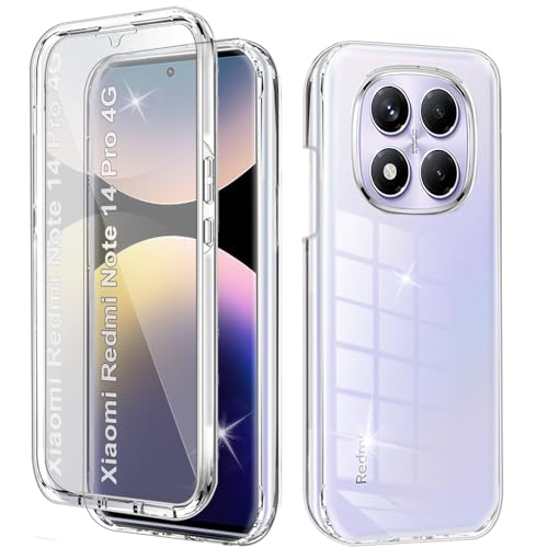 Hülle Kompatibel mit Redmi Note 14 Pro 4G 360 Grad Stoßfest Schutzhülle Rundumschutz Cover Case mit Eingebautem Displayschutz Robust TPU Bumper Durchsichtig Handyhülle für Redmi Note 14 Pro 4G, Clear Hülle Kompatibel mit Redmi Note 14 Pro 4G 360 Grad Stoßfest Schutzhülle Rundumschutz Cover Case mit Eingebautem Displayschutz Robust TPU Bumper Durchsichtig Handyhülle für Redmi Note 14 Pro 4G, Clear von Yutwo