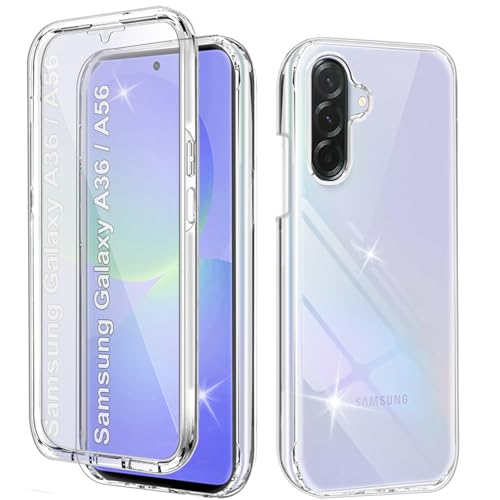 Hülle Kompatibel mit Samsung A36/A56 5G 360 Grad Stoßfest Schutzhülle Rundumschutz Cover Case mit Eingebautem Displayschutz Robust TPU Bumper Durchsichtig Handyhülle für Samsung Galaxy A36/A56, Clear Hülle Kompatibel mit Samsung A36/A56 5G 360 Grad Stoßfest Schutzhülle Rundumschutz Cover Case mit Eingebautem Displayschutz Robust TPU Bumper Durchsichtig Handyhülle für Samsung Galaxy A36/A56, Clear von Yutwo