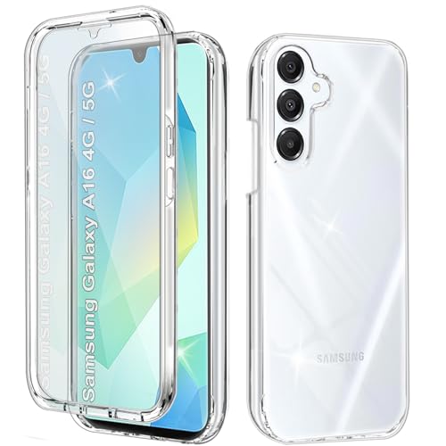 Hülle Kompatibel mit Samsung Galaxy A16 4G/5G 360 Grad Stoßfest Schutzhülle Rundumschutz Cover Case mit Eingebautem Displayschutz Robust Bumper Durchsichtig Handyhülle für Samsung A16 4G/5G, Clear Hülle Kompatibel mit Samsung Galaxy A16 4G/5G 360 Grad Stoßfest Schutzhülle Rundumschutz Cover Case mit Eingebautem Displayschutz Robust Bumper Durchsichtig Handyhülle für Samsung A16 4G/5G, Clear von Yutwo
