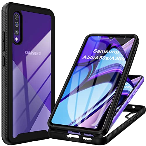 Hülle Kompatibel mit Samsung Galaxy A50/A50S/A30S Handyhülle 360 Stoßfest Schutzhülle Rundumschutz Cover Case mit Eingebautem Displayschutz Robust Durchsichtig Handyhülle für Samsung A50/A30S -Schwarz Hülle Kompatibel mit Samsung Galaxy A50/A50S/A30S Handyhülle 360 Stoßfest Schutzhülle Rundumschutz Cover Case mit Eingebautem Displayschutz Robust Durchsichtig Handyhülle für Samsung A50/A30S -Schwarz von Yutwo