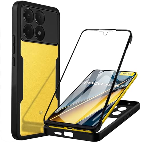 Hülle Kompatibel mit Xiaomi Poco X6 Pro 5G Handyhülle 360 Stoßfest Schutzhülle Rundumschutz Cover Case mit Eingebautem Displayschutz Robust Transparent Silicon Handyhülle für POCO X6 Pro 5G, Schwarz Hülle Kompatibel mit Xiaomi Poco X6 Pro 5G Handyhülle 360 Stoßfest Schutzhülle Rundumschutz Cover Case mit Eingebautem Displayschutz Robust Transparent Silicon Handyhülle für POCO X6 Pro 5G, Schwarz von Yutwo