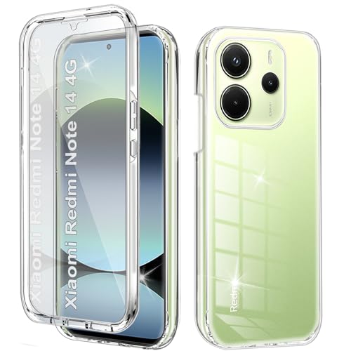 Hülle Kompatibel mit Xiaomi Redmi Note 14 4G 360 Grad Stoßfest Schutzhülle Rundumschutz Cover Case mit Eingebautem Displayschutz Robust TPU Bumper Durchsichtig Handyhülle für Redmi Note 14 4G, Clear Hülle Kompatibel mit Xiaomi Redmi Note 14 4G 360 Grad Stoßfest Schutzhülle Rundumschutz Cover Case mit Eingebautem Displayschutz Robust TPU Bumper Durchsichtig Handyhülle für Redmi Note 14 4G, Clear von Yutwo