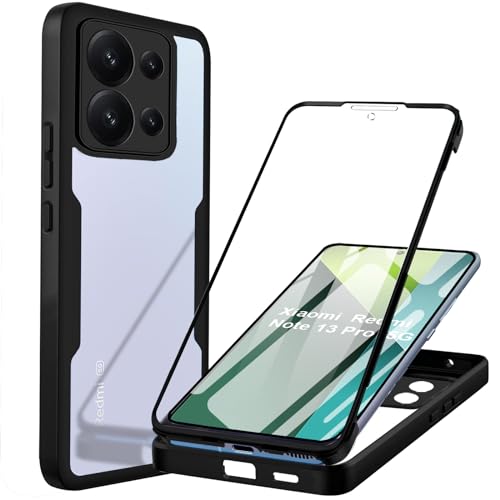 Hülle für Redmi Note 13 Pro 5G (Nicht für Note 13 Pro 4G) 360 Grad Stoßfest Schutzhülle Rundumschutz Cover Case mit Eingebautem Displayschutz Robust Handyhülle für Xiaomi Redmi Note 13 Pro 5G, Schwarz von Yutwo