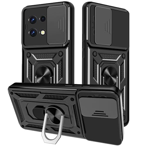 Yutwo Handyhülle für Redmi Note 13 Pro 4G, Hülle für Redmi Note 13 Pro 4G Kameraschutz Schutzhülle 360 Metall Ring Halter Stoßfest Handyhülle für Xiaomi Redmi Note 13 Pro 4G - Schwarz von Yutwo