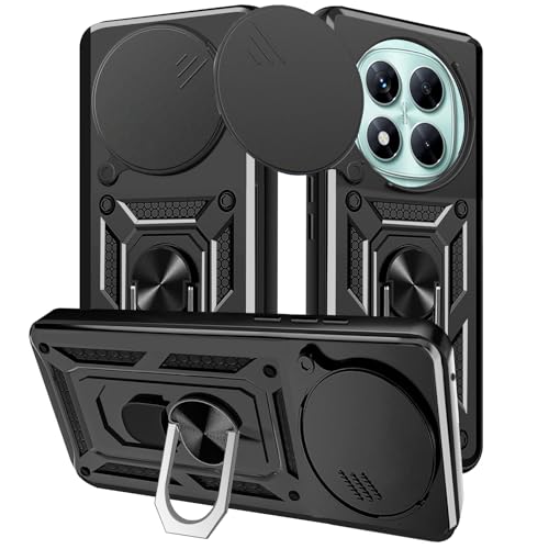 Yutwo Handyhülle für Xiaomi Redmi Note 14 Pro 5G, Hülle für Xiaomi Redmi Note 14 Pro 5G Kameraschutz Schutzhülle 360 Metall Ring Halter Stoßfest Handyhülle für Xiaomi Redmi Note 14 Pro 5G - Schwarz von Yutwo