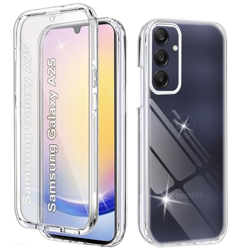 Yutwo Hülle Kompatibel mit Samsung Galaxy A25 5G 360 Grad Stoßfest Schutzhülle Rundumschutz Cover Case mit Eingebautem Displayschutz Robust Bumper Durchsichtig Handyhülle für Samsung Galaxy A25, Clear Yutwo Hülle Kompatibel mit Samsung Galaxy A25 5G 360 Grad Stoßfest Schutzhülle Rundumschutz Cover Case mit Eingebautem Displayschutz Robust Bumper Durchsichtig Handyhülle für Samsung Galaxy A25, Clear von Yutwo