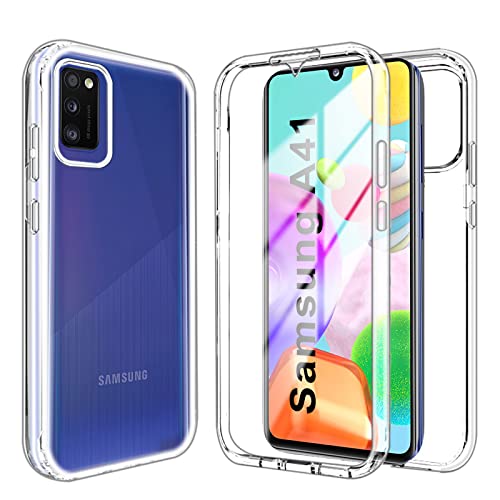 Yutwo Hülle Kompatibel mit Samsung A41, 360 Grad Stoßfest Schutzhülle Rundumschutz Cover Case mit Eingebautem Displayschutz Robust Durchsichtig Handyhülle für Samsung Galaxy A41 - Clear von Yutwo