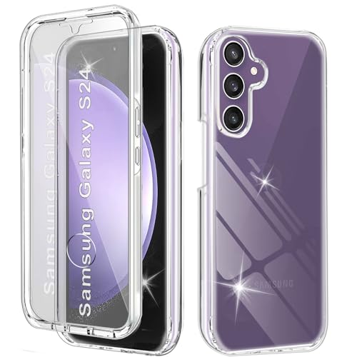 Yutwo Hülle Kompatibel mit Samsung Galaxy S24 360 Grad Stoßfest Schutzhülle Rundumschutz Cover Case mit Eingebautem Displayschutz Robust Bumper Durchsichtig Handyhülle für Samsung Galaxy S24, Clear Yutwo Hülle Kompatibel mit Samsung Galaxy S24 360 Grad Stoßfest Schutzhülle Rundumschutz Cover Case mit Eingebautem Displayschutz Robust Bumper Durchsichtig Handyhülle für Samsung Galaxy S24, Clear von Yutwo