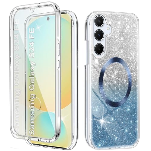 Yutwo Hülle Kompatibel mit Samsung Galaxy S24 FE 360 Grad Stoßfest Schutzhülle Rundumschutz Cover Case mit Eingebautem Displayschutz Robust Bumper Durchsichtig Handyhülle für Samsung S24 FE, Blue Yutwo Hülle Kompatibel mit Samsung Galaxy S24 FE 360 Grad Stoßfest Schutzhülle Rundumschutz Cover Case mit Eingebautem Displayschutz Robust Bumper Durchsichtig Handyhülle für Samsung S24 FE, Blue von Yutwo