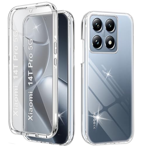 Yutwo Hülle Kompatibel mit Xiaomi 14T Pro 5G 360 Grad Stoßfest Schutzhülle Rundumschutz Cover Case mit Eingebautem Displayschutz Robust TPU Bumper Durchsichtig Handyhülle für Xiaomi 14T Pro 5G, Clear Yutwo Hülle Kompatibel mit Xiaomi 14T Pro 5G 360 Grad Stoßfest Schutzhülle Rundumschutz Cover Case mit Eingebautem Displayschutz Robust TPU Bumper Durchsichtig Handyhülle für Xiaomi 14T Pro 5G, Clear von Yutwo