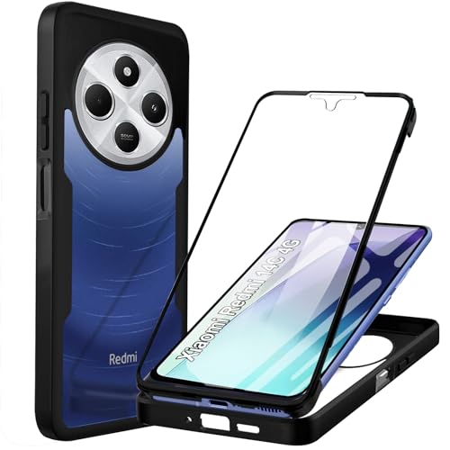 Yutwo Hülle Kompatibel mit Xiaomi Redmi 14C 4G 360 Grad Stoßfest Schutzhülle Rundumschutz Case mit Eingebautem Displayschutz Robust Bumper Durchsichtig Handyhülle für Redmi 14C 4G, Schwarz Yutwo Hülle Kompatibel mit Xiaomi Redmi 14C 4G 360 Grad Stoßfest Schutzhülle Rundumschutz Case mit Eingebautem Displayschutz Robust Bumper Durchsichtig Handyhülle für Redmi 14C 4G, Schwarz von Yutwo