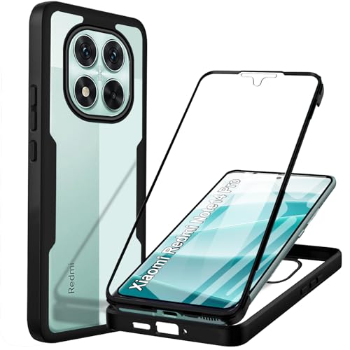 Hülle Kompatibel mit Xiaomi Redmi Note 14 Pro 5G 360 Grad Stoßfest Schutzhülle Rundumschutz Case mit Eingebautem Displayschutz Robust Bumper Durchsichtig Handyhülle für Redmi Note 14 Pro 5G, Schwarz Hülle Kompatibel mit Xiaomi Redmi Note 14 Pro 5G 360 Grad Stoßfest Schutzhülle Rundumschutz Case mit Eingebautem Displayschutz Robust Bumper Durchsichtig Handyhülle für Redmi Note 14 Pro 5G, Schwarz von Yutwo