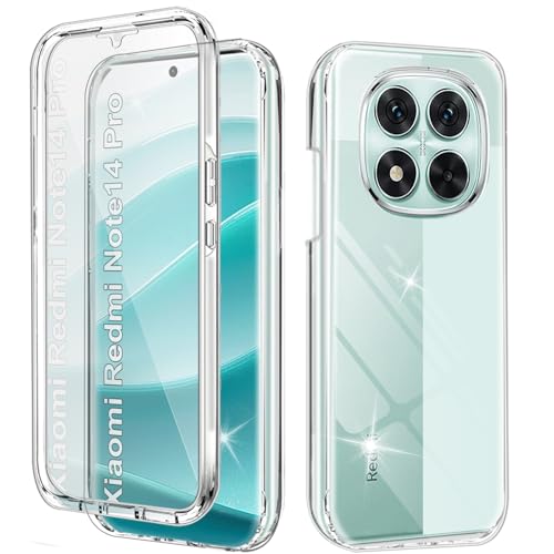 Yutwo Hülle für Xiaomi Redmi Note 14 Pro 5G 360 Grad Stoßfest Schutzhülle Rundumschutz Cover Case mit Eingebautem Displayschutz Robust Durchsichtig Handyhülle für Xiaomi Redmi Note 14 Pro 5G, Clear Yutwo Hülle für Xiaomi Redmi Note 14 Pro 5G 360 Grad Stoßfest Schutzhülle Rundumschutz Cover Case mit Eingebautem Displayschutz Robust Durchsichtig Handyhülle für Xiaomi Redmi Note 14 Pro 5G, Clear von Yutwo