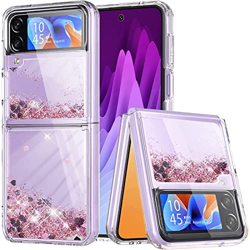 Yutwo Hülle für Samsung Galaxy Z Flip 3 5G, Glitzer Treibsand Silikon Stoßfest Samsung Z Flip 3 5G Handyhülle Transparent TPU Bumper Schutzhülle Quicksand Case von Yutwo