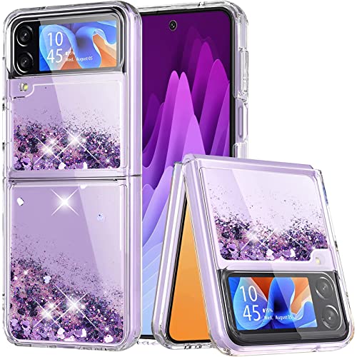 Yutwo Hülle für Samsung Galaxy Z Flip 4 5G, Glitzer Treibsand Silikon Stoßfest Samsung Z Flip 4 5G Handyhülle Transparent TPU Bumper Schutzhülle Quicksand Case von Yutwo