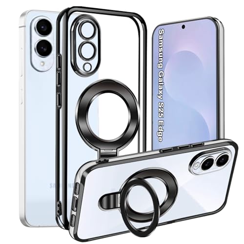 Yutwo Magnetische Hülle für Samsung Galaxy A16 5G, MagSafe kompatibel, Klare Stoßfeste Schutzhülle mit Ringständer, Leichte Galvanisierte Handyhülle für Samsung A16 5G, Schwarz Yutwo Magnetische Hülle für Samsung Galaxy A16 5G, MagSafe kompatibel, Klare Stoßfeste Schutzhülle mit Ringständer, Leichte Galvanisierte Handyhülle für Samsung A16 5G, Schwarz von Yutwo