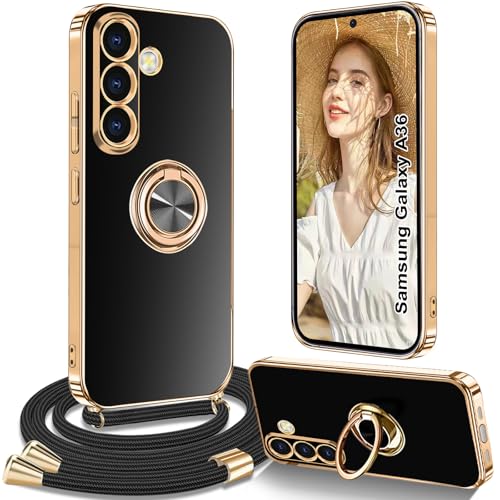 Yutwo Handykette für Samsung Galaxy A36 5G Hülle mit Band, Handyhülle für Samsung A36 5G mit Band Kette Ständer Stoßfeste Schutzhülle Galaxy A36 5G, Schwarz Yutwo Handykette für Samsung Galaxy A36 5G Hülle mit Band, Handyhülle für Samsung A36 5G mit Band Kette Ständer Stoßfeste Schutzhülle Galaxy A36 5G, Schwarz von Yutwo