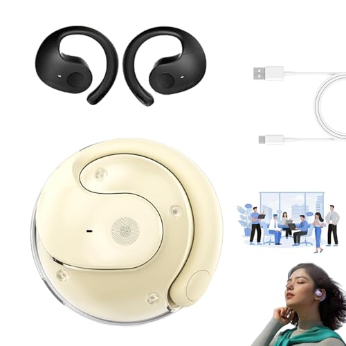 Hy-T26 Pro Language Translator, HY-T26 ​​Pro Sprachübersetzer, Erweiterte kabellose Übersetzungs-Kopfhörer, unterstützt über 75 verschiedene Sprachen, Bluetooth Sprachübersetzer mit Echtzeit (Beige) von YuuFcy