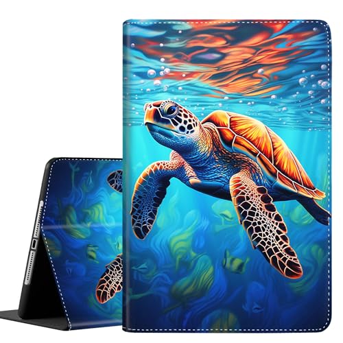Schutzhülle für iPad (A16) 11. Generation 2025, iPad 10. Generation 2022, 10,9 Zoll, Multi-Winkel-Ständer, Smart-Cover, stoßfest, mit automatischer Wake/Sleep-Funktion, Schildkrötenkunst von Yuxcfhjfe