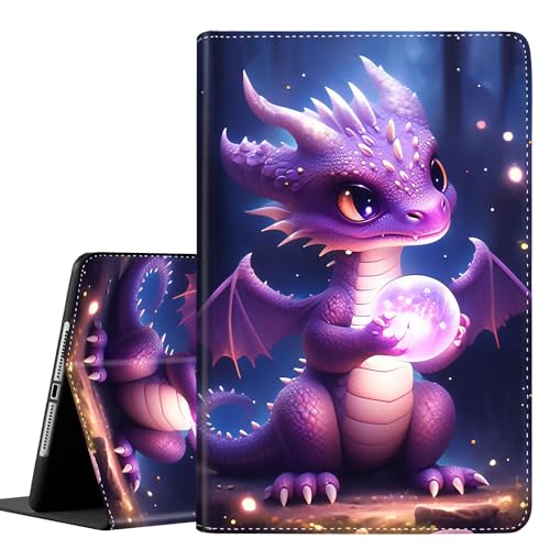 Schutzhülle für iPad (A16) 11. Generation 2025, iPad 10. Generation 2022, 10,9 Zoll, Multi-Winkel-Ständer, Smart-Cover, stoßfest mit automatischer Wake/Sleep-Funktion, Lila Dragon Baby von Yuxcfhjfe