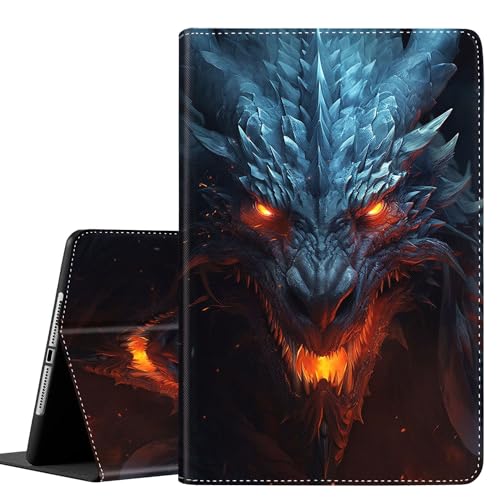Schutzhülle für iPad (A16) 11. Generation 2025, iPad 10. Generation 2022, 10,9 Zoll, Multi-Winkel-Ständer, Smart-Cover, stoßfest mit automatischer Wake/Sleep-Funktion, dunkler Fantasy-Drache von Yuxcfhjfe
