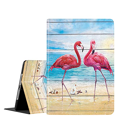 Schutzhülle für iPad 9. / 8. / 7. Generation (2021/2020/2019) 10,2 Zoll/iPad Air 10,5 Zoll 2019 / iPad Pro 10,5 Zoll, Leder-Smart-Cover mit automatischem Wake/Sleep, Flamingo von Yuxcfhjfe