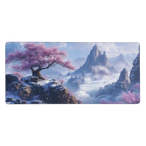 Mauspad Rosa Baum Groß 900x400x3 mm, Mousepad XXL Landschaft Schreibtischunterlage mit Genähten Kanten, Gaming Mauspad mit rutschfeste Unterseite, Desk Mat für PC-Büro, Laptop, Compute, Geschenke Mauspad Rosa Baum Groß 900x400x3 mm, Mousepad XXL Landschaft Schreibtischunterlage mit Genähten Kanten, Gaming Mauspad mit rutschfeste Unterseite, Desk Mat für PC-Büro, Laptop, Compute, Geschenke von Yuxeawue