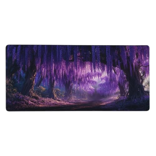 Mousepad XXL Lila,Baum Mauspad groß 1200x600x3 mm mit Motiv, Gaming Mauspad mit rutschfeste Gummibasis, Schreibtischunterlage Vernähte Kanten, Desk Mat für Gaming und Büro, Frauen Deko Geschenke Mousepad XXL Lila,Baum Mauspad groß 1200x600x3 mm mit Motiv, Gaming Mauspad mit rutschfeste Gummibasis, Schreibtischunterlage Vernähte Kanten, Desk Mat für Gaming und Büro, Frauen Deko Geschenke von Yuxeawue