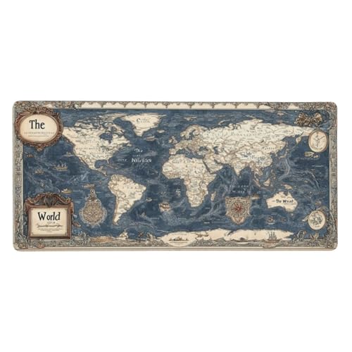 Mousepad XXL Retro,Weltkarte Mauspad groß 1200x600x3 mm mit Motiv, Gaming Mauspad mit Rutschfeste Gummibasis, Schreibtischunterlage Vernähte Kanten, Desk Mat für Gaming und Büro, Deko Geschenke-X1116 Mousepad XXL Retro,Weltkarte Mauspad groß 1200x600x3 mm mit Motiv, Gaming Mauspad mit Rutschfeste Gummibasis, Schreibtischunterlage Vernähte Kanten, Desk Mat für Gaming und Büro, Deko Geschenke-X1116 von Yuxeawue