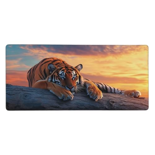 Mousepad XXL Tiger,Tier Mauspad groß 700x400x3 mm mit Motiv, Gaming Mauspad mit Rutschfeste Gummibasis, Schreibtischunterlage Vernähte Kanten, Desk Mat für Gaming und Büro, Frauen Deko Geschenke-X166 Mousepad XXL Tiger,Tier Mauspad groß 700x400x3 mm mit Motiv, Gaming Mauspad mit Rutschfeste Gummibasis, Schreibtischunterlage Vernähte Kanten, Desk Mat für Gaming und Büro, Frauen Deko Geschenke-X166 von Yuxeawue