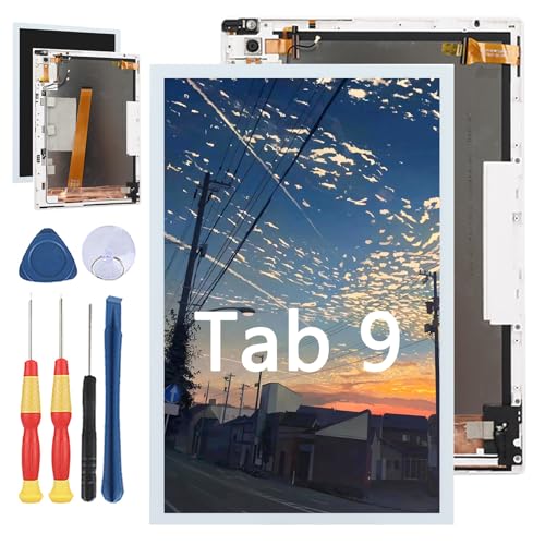 Yuxyiony Ersatzbildschirm für Blackview Tab 9 LCD-Display und Ersatzwerkzeug-Zubehör (mit Rahmen) von Yuxyiony