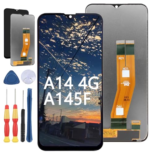 Yuxyiony Ersatzbildschirm für Samsung Galaxy A14 4G A145F SM-A145 SM-A145P SM-A145F SM-A145R LCD-Display Reparaturbildschirm und Ersatzwerkzeug-Zubehör von Yuxyiony