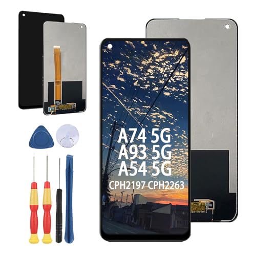 Yuxyiony Neuer LCD Bildschirm Ersatz für Oppo A54 5G CPH2197 CPH2263 /A74 5G /A93 5G LCD Display Touch Screen Reparaturteile mit Werkzeug. von Yuxyiony